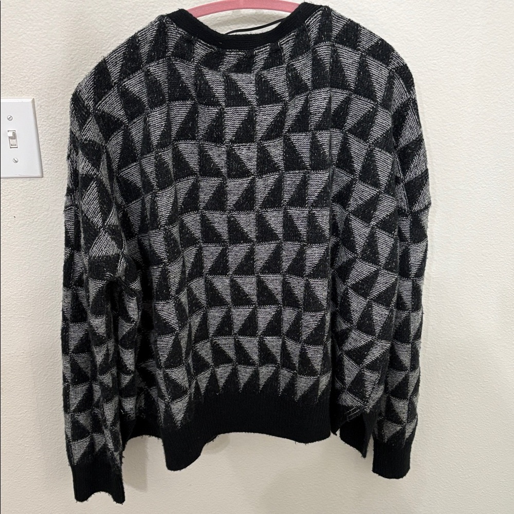 Roxy Black And Gray Patterned Sweater - image 3